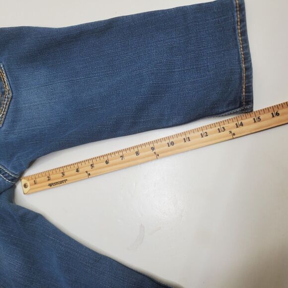 Silver Jeans Womens 28 Mckenzie Crop Mid Rise Dark Wash Thick Stitch Flap Pocket - Picture 10 of 16